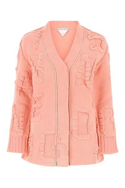 BOTTEGA VENETA PINK CHENILLE CARDIGAN