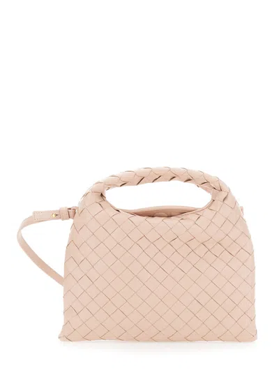 Bottega Veneta Pink Crossbody Bag With Removable Shoulder Strap And Intrecciato Motif In Leather Wom