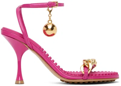 Bottega Veneta Napa Ball Chain Ankle-strap Sandals In Hollyhock