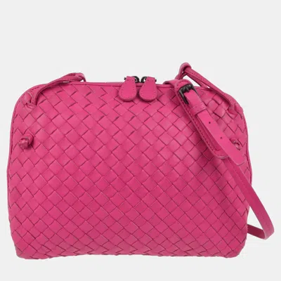 Pre-owned Bottega Veneta Pink Intrecciato Crossbody Bag
