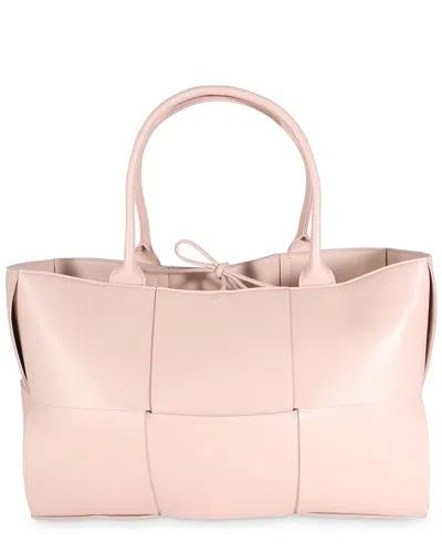 BOTTEGA VENETA BOTTEGA VENETA PINK INTRECCIATO LEATHER ARCO TOTE (AUTHENTIC PRE-LOVED)