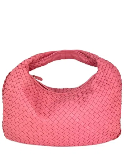 Bottega Veneta Pink Intrecciato Leather Medium Veneta Hobo Bag (authentic Pre-  Loved)