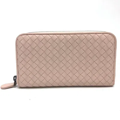 Pre-owned Bottega Veneta Pink Intrecciato Long Wallet (bi-fold) ()