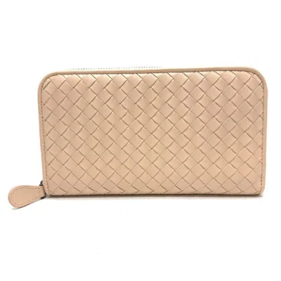 Pre-owned Bottega Veneta Pink Intrecciato Long Wallet (bi-fold) ()