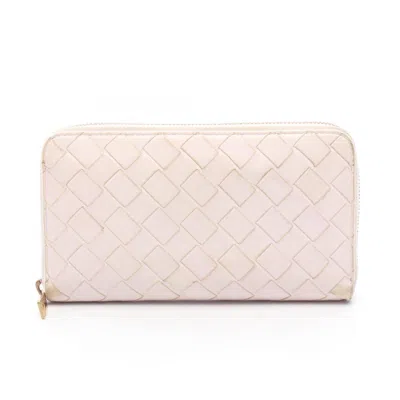 Pre-owned Bottega Veneta Pink Intrecciato Long Wallet (bi-fold) ()
