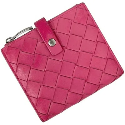 Pre-owned Bottega Veneta Pink Intrecciato Wallet (bi-fold) ()