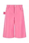 Bottega Veneta Nappa Leather High-waisted Wide Leg Shorts In Light Pink
