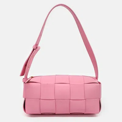 Pre-owned Bottega Veneta Pink Leather Brick Cassette Bag