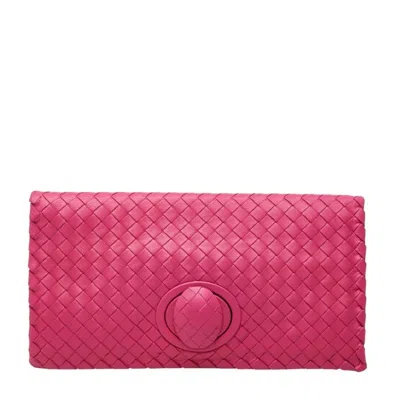 Pre-owned Bottega Veneta Pink Leather Clutch Bag ()