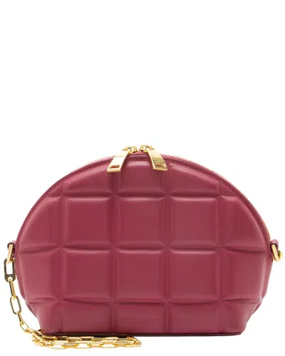 Bottega Veneta Pink Leather Half Moon Mini Crossbody (authentic Pre-loved) In Burgundy