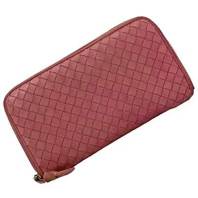 Pre-owned Bottega Veneta Pink Leather Long Wallet (bi-fold) ()