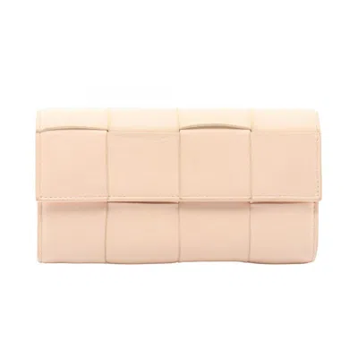 Pre-owned Bottega Veneta Pink Leather Long Wallet (bi-fold) ()