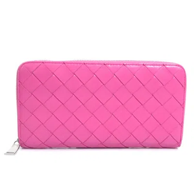 Pre-owned Bottega Veneta Pink Leather Long Wallet (bi-fold) ()