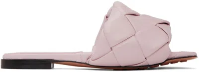 Bottega Veneta Pink Lido Flat Sandals In 5071 Cameo