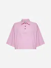 Bottega Veneta Cropped Cotton Polo Shirt