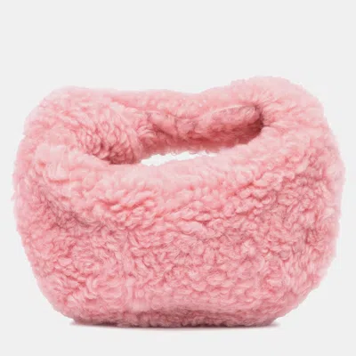 Pre-owned Bottega Veneta Pink Mini Shearling Jodie