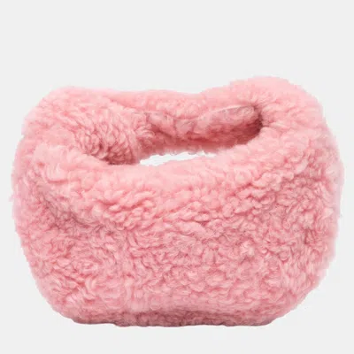 Pre-owned Bottega Veneta Pink Mini Shearling Jodie