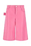 Bottega Veneta Nappa Leather High-waisted Wide Leg Shorts