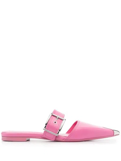 Bottega Veneta Pink Pink Buckled Leather Flats