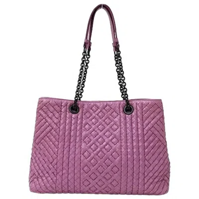 Pre-owned Bottega Veneta Pink Purple Leather Tote Bag ()