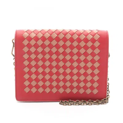 Pre-owned Bottega Veneta Pink Red Color Leather Shoulder Bag () In Multi