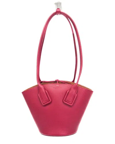 Pre-owned Bottega Veneta Pink Red Leather Tote (authentic Pre-loved)