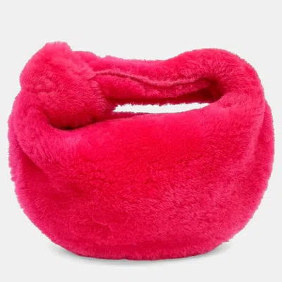 Pre-owned Bottega Veneta Pink Shearling Fur Shearling Mini Bv Jodi Bag