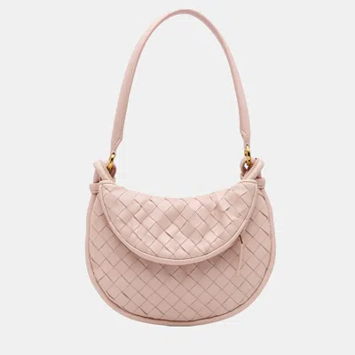 Pre-owned Bottega Veneta Pink Small Nappa Intrecciato Gemelli Hobo