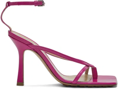 Bottega Veneta Pink Stretch Heeled Sandals In 5148 Hollyhock