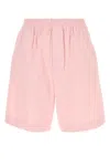 Bottega Veneta Elastic Waist Twill Bermuda Shorts In Brown