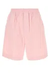 Bottega Veneta Elastic Waist Twill Bermuda Shorts In Pink