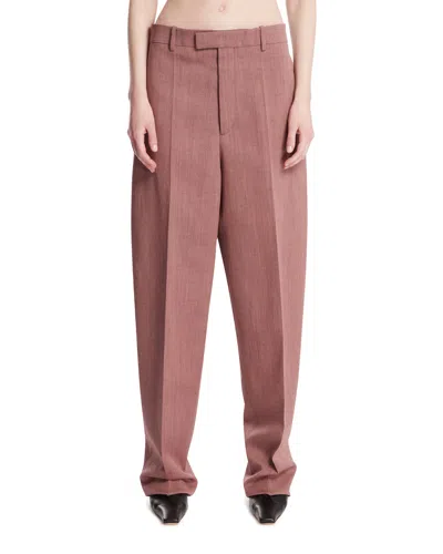Bottega Veneta Pink Wool And Linen Trousers