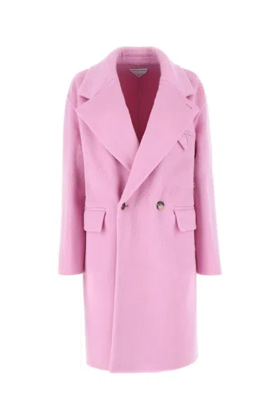 BOTTEGA VENETA PINK WOOL BLEND COAT