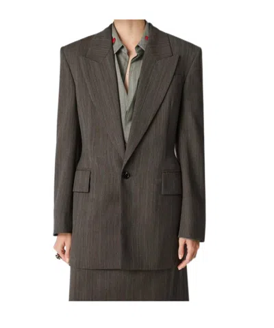 Bottega Veneta Pinstripe Jacket In Black