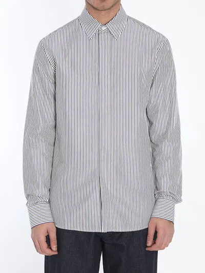 Bottega Veneta Pinstripe Shirt In Brown