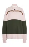 Bottega Veneta Pique-striped Cotton Polo Sweater