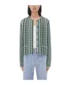 Bottega Veneta Plaid Long-sleeved Casual Jacket In Gray
