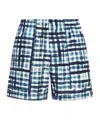 Bottega Veneta Gingham Cotton Bermuda Shorts In Blue