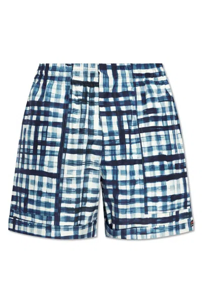 Bottega Veneta Gingham Cotton Bermuda Shorts In Multi