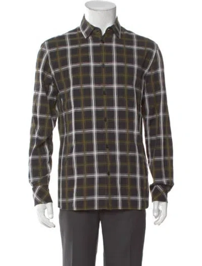 Pre-owned Bottega Veneta Plaid Print Long Sleeve Shirt In Multi
