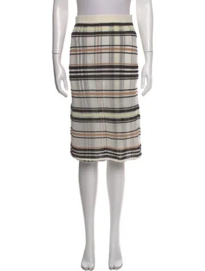 Pre-owned Bottega Veneta Plaid Print Midi Length Skirt W/ Tags In Multi