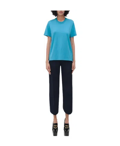 Bottega Veneta Plain Knitted Cotton T-shirt In Black