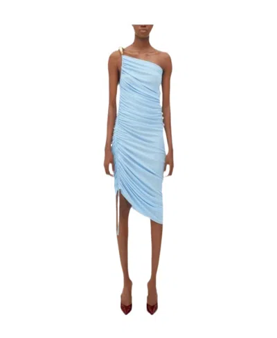 Bottega Veneta Plain Knitted Dress In Blue