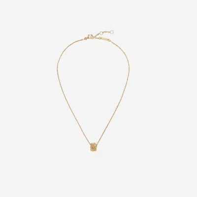 Bottega Veneta Plaited Intreccio Pendant Necklace In Gold