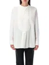 Bottega Veneta Relaxed Fit Long Sleeve Shirt With Plastron In White