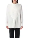 Bottega Veneta Relaxed Fit Long Sleeve Shirt With Plastron In White