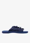 Bottega Veneta Man Sandals Navy Blue Size 9 Textile Fibers In Cruise