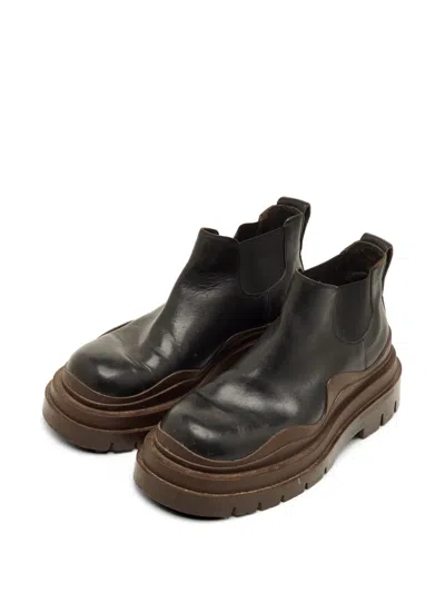 Pre-owned Bottega Veneta Platform Chelsea Boots In Black