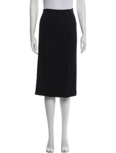 Pre-owned Bottega Veneta Pleated Accents Knee-length Skirt In Black