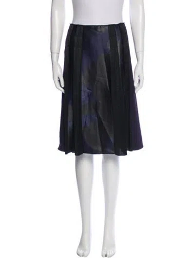 Pre-owned Bottega Veneta Pleated Accents Knee-length Skirt In Blue